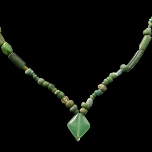 Roman Green Glass Bead Necklace String