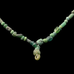 Roman Green Glass Bead Necklace String