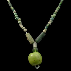 Roman Green Glass Bead Necklace String