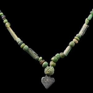 Roman Green Glass Bead Necklace String