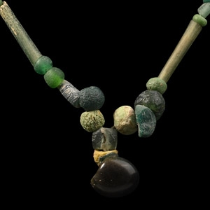 Roman Green Glass Bead Necklace String