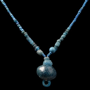 Roman Deep Blue Glass Bead Necklace String