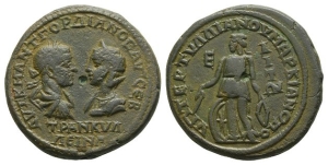 Gordian III and Tranquillina AE Pentassarion or 5 Assaria of Marcianopolis, Moesia Inferior.