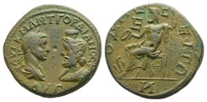Gordian III AE Pentassarion or 5 Assaria of Odessos, Moesia Inferior.