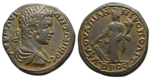 Caracalla AE Tetrassarion or 4 Assaria of Nicopolis ad Istrum, Moesia Inferior.