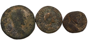 Group of Three [3] Roman Provincial AE Coins.