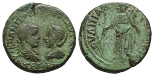 Gordian III and Tranquillina AE 25mm of Anchialus, Thrace.