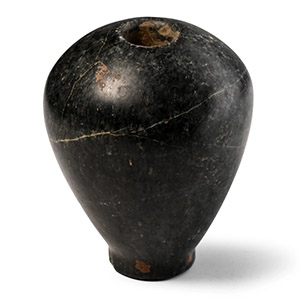 Mesopotamian Mottled Black Stone Macehead