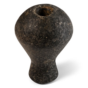 Mesopotamian Black and Grey Mottled Stone Macehead
