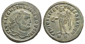 Constantius I, as Caesar, BI Nummus.