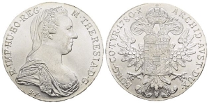 Austria. Holy Roman Empire, Maria Theresia AR Posthumous Thaler.