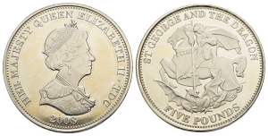Tristan Da Cunha. Elizabeth II CU-NI 5 Pounds.