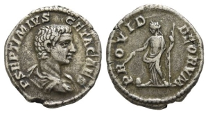 Geta, as Caesar, AR Denarius.