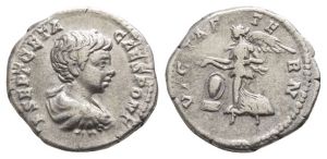 Geta, as Caesar, AR Denarius.