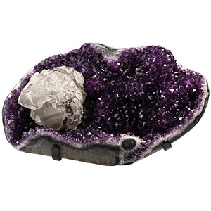 Amethyst Crystal Display with Calcite