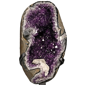 Amethyst Crystal Display with Calcite