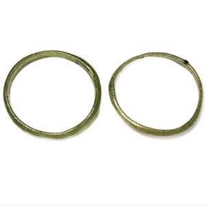 Roman Green Glass Bangle Pair
