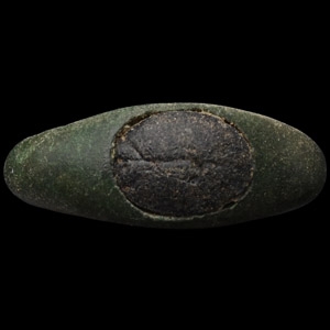 Roman Bronze Ring with Gemstone