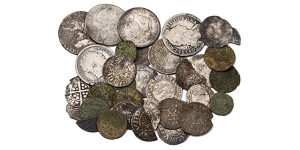 Group of Thirty-Four [34] English and Other Coins.