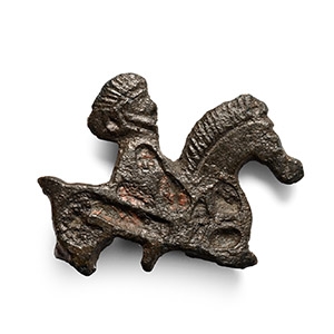Romano-British Enamelled Bronze Horse and Rider Brooch