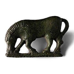 Roman Bronze Horse Plate Brooch
