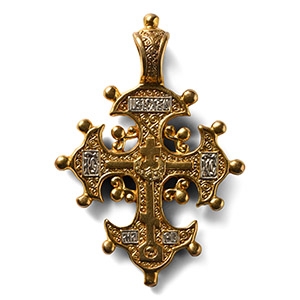Russian Silver-Gilt Cross Pendant