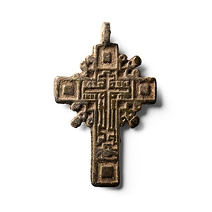 Russian Orthodox Bronze Cross Pendant