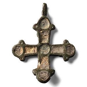 Orthodox Enamelled Bronze Cross Pendant