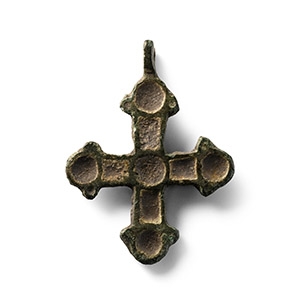 Orthodox Enamelled Bronze Cross Pendant