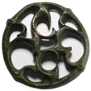 Large Romano-Celtic Bronze Trumpet-Whorl Chariot Mount