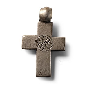Ethiopian White Metal Cross Pendant