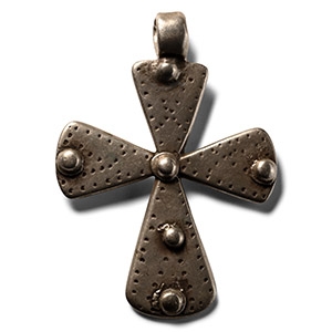 Ethiopian White Metal Cross Pendant