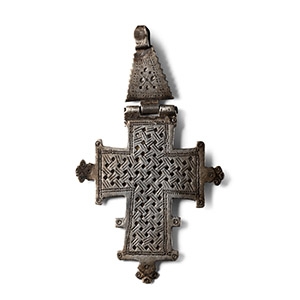 Ethiopian White Metal Cross Pendant