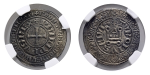 France, Kingdom. Philippe III to IV AR Gros Tournois.