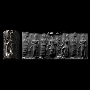 Western Asiatic Stone Cylinder Seal with Presentation Scene