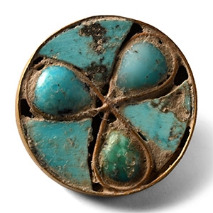 Western Asiatic Turquoise Inlaid Gold Stud