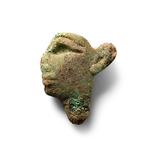 Egyptian Green Glass Pharaonic Face Inlay