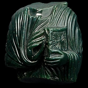Byzantine Nephrite Icon Fragment with Christ Blessing