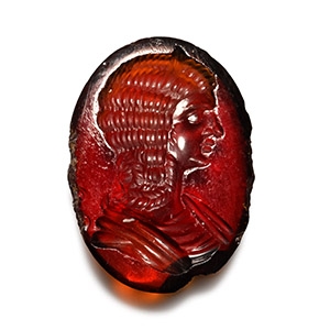 Roman Garnet Gemstone with Bust of Julia Domna