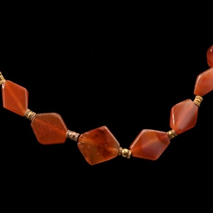 Western Asiatic Carnelian and Gold Bead Necklace