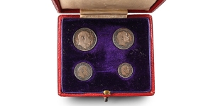 Great Britain. Saxe-Coburg-Gotha, Edward VII AR Maundy Money Set.