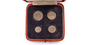 Great Britain. Saxe-Coburg-Gotha, Edward VII AR Maundy Money Set.