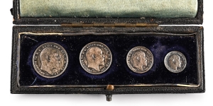 Great Britain. Saxe-Coburg-Gotha, Edward VII AR Maundy Money Set.