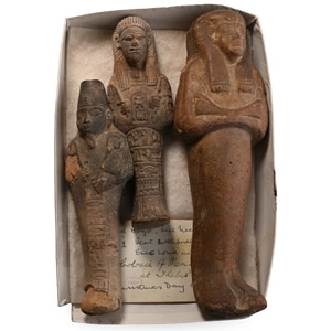 Egyptian Grand Tour Shabti Group with 1939 Photograph