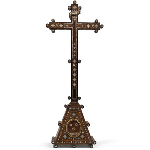 Jerusalem Cross with Inlaid Mother of Pearl and Relics of Saint Serafin