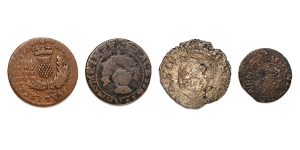 Group of Four [4] Scottish Coins.