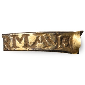 Medieval Inscribed Silver-Gilt Ring Section