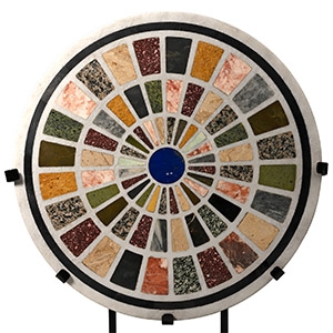 Specimen Marbles from the Grand Tour Set into a Victorian Table Top
