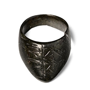 Byzantine Decorated Bronze Archers Thumb Ring