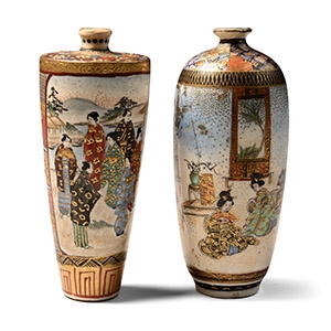 Satsuma Miniature Gilt Ceramic Vase Group